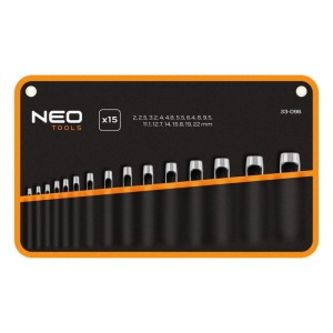 Zestaw 15 przebijaków otworów2-22 mm 33-096 NEO