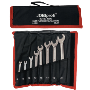 Klucze płasko-oczkowe 6-22 mm 8 elem. JOBI 16342